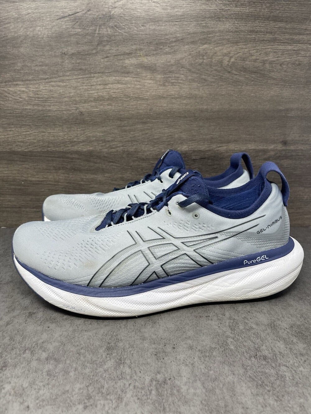 ASICS Gel Nimbus 25 Mens Size 13 Extra Wide Gray Blue PureGEL 1011B618